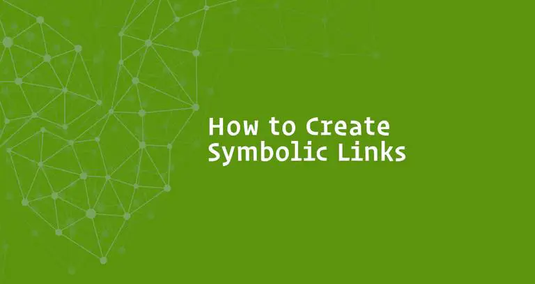 symbolic link text on the green background